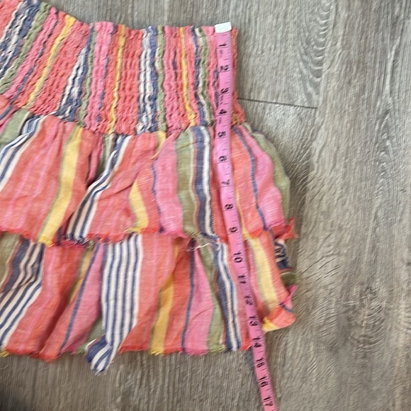 SUNDAYS lara skirt in striped skirt 100% linen size small summer vacation tropic - Picture 4 of 6